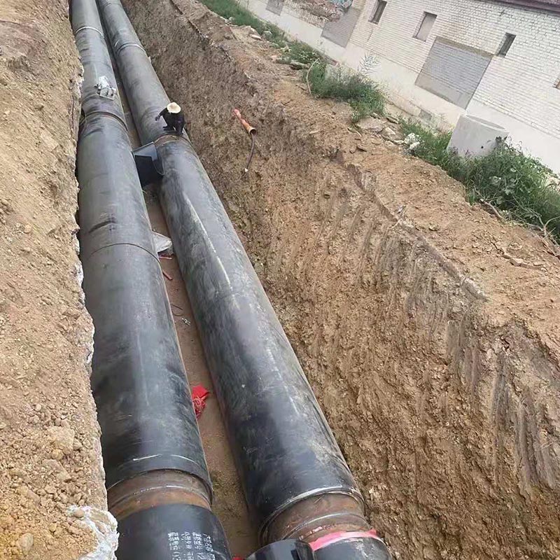 聚氨酯预制直埋保温管施工现场